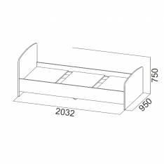 Кровать одинарная без матраса 0,9 х 2,0 Город (SV-мебель)